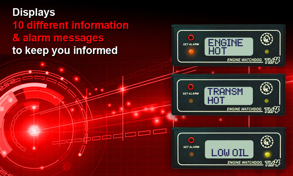 Engine Watchdog TM4 Single Sensor Displays 14 Different Messages